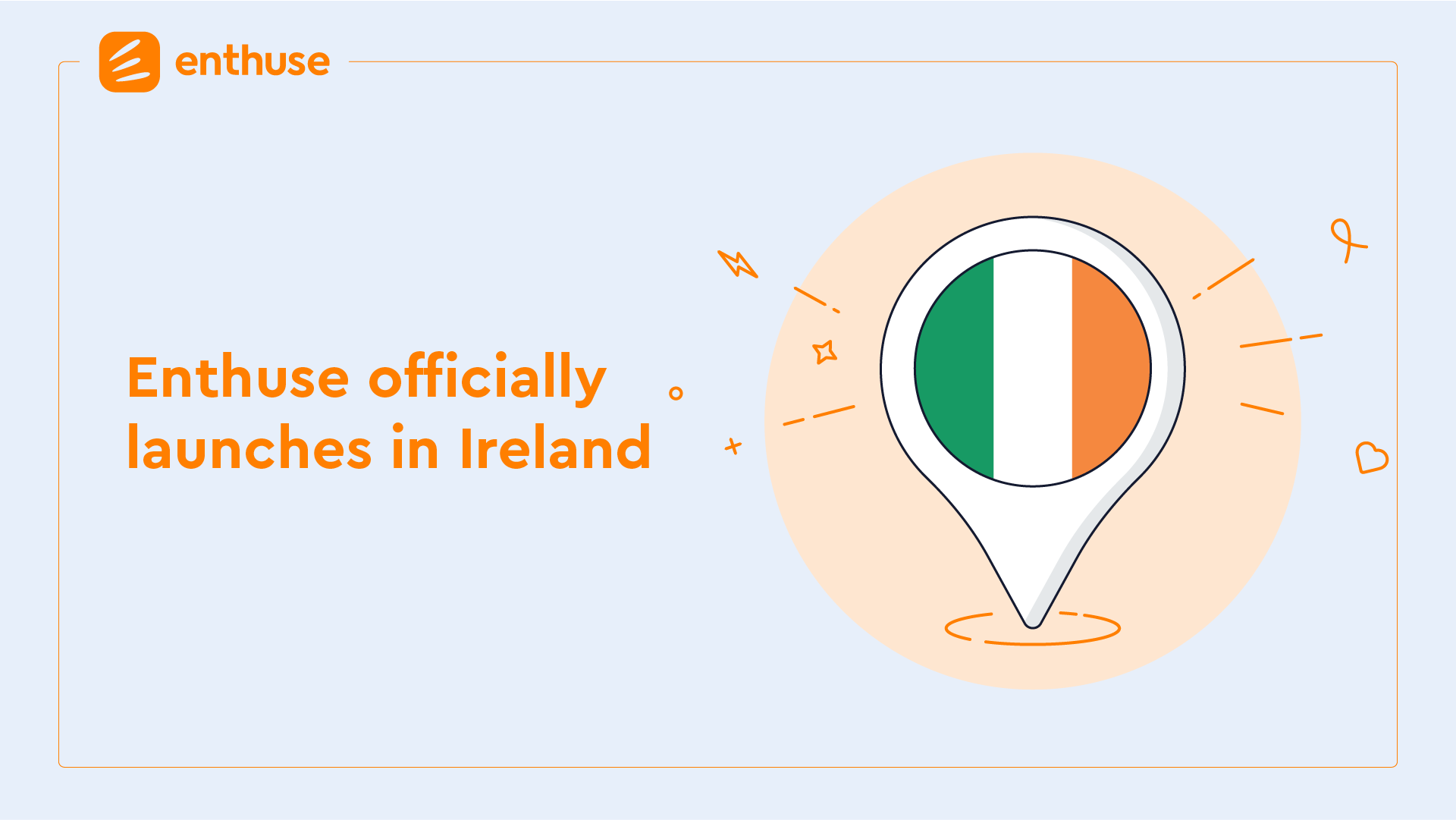 Depiction of Irish flag in Enthuse branding